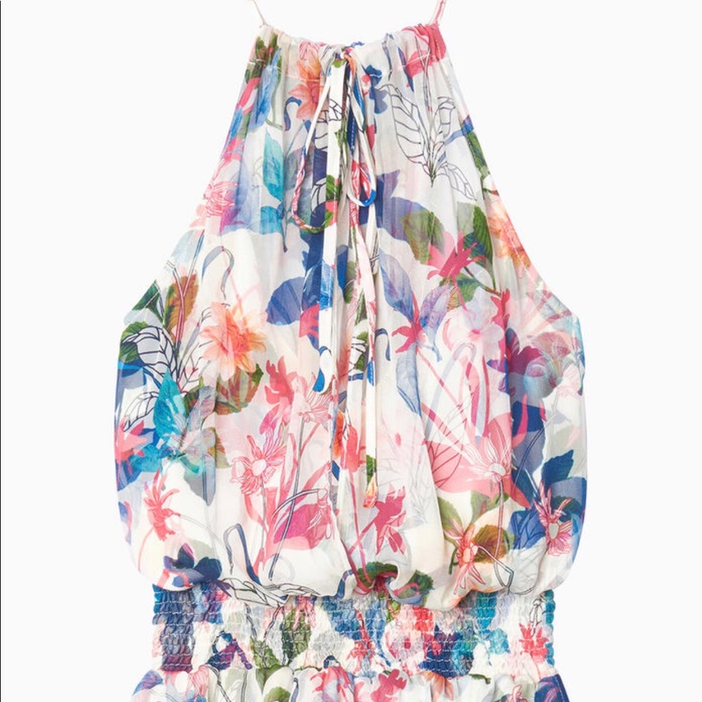 Parker floral fiesta, high neck blouse.